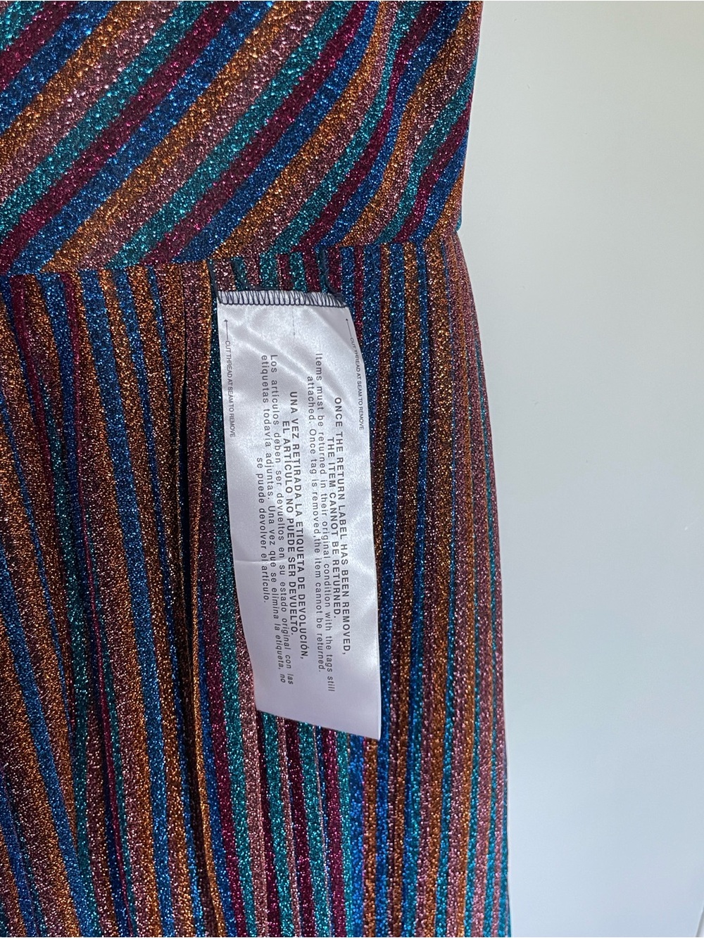 NWT Dress the Population Metallic Rainbow Stripe Hayley Dress, M - Picture 5 of 6